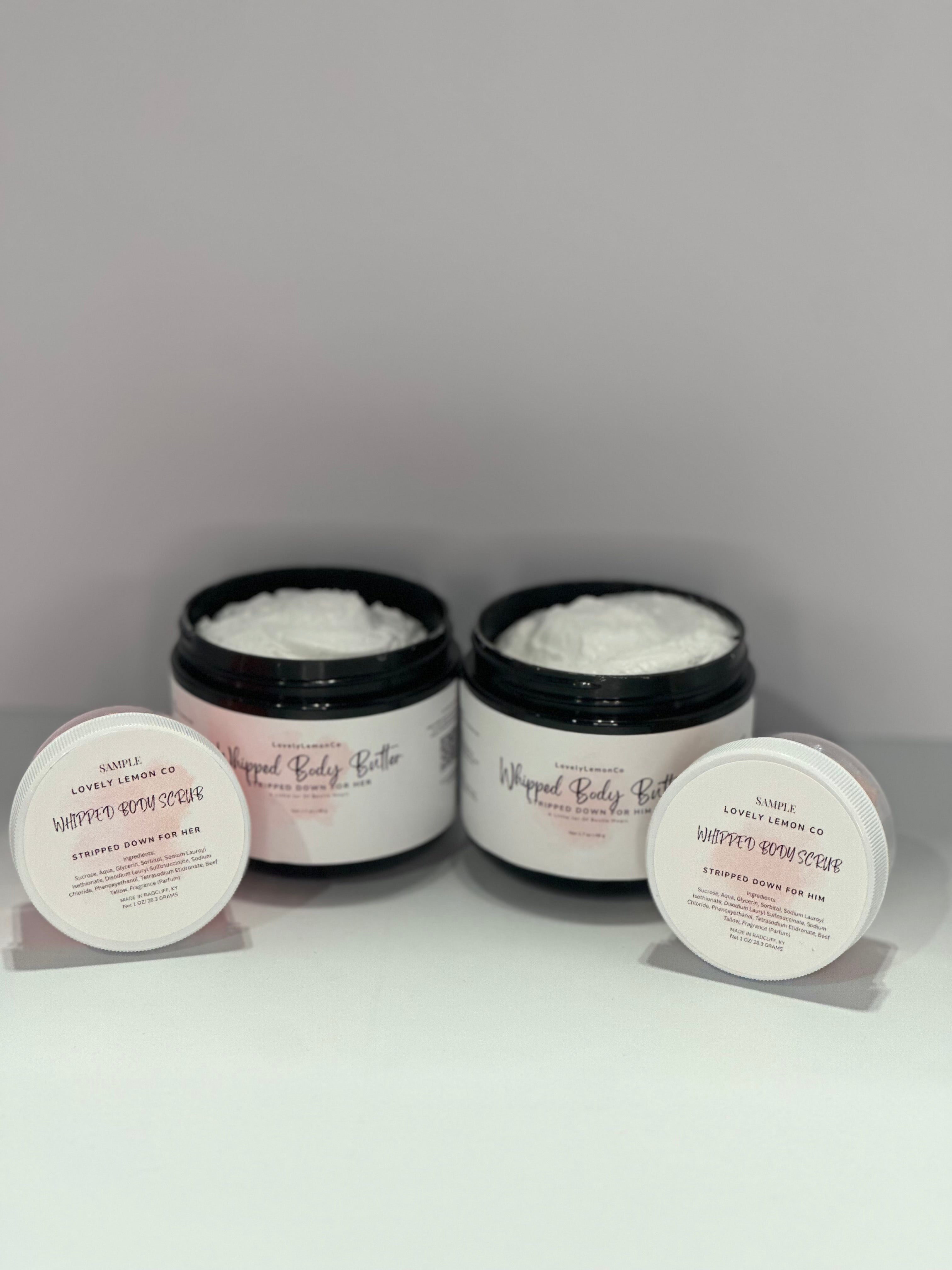 Stripped Down Body Butter Duo- FREE sugar scrub mini kit