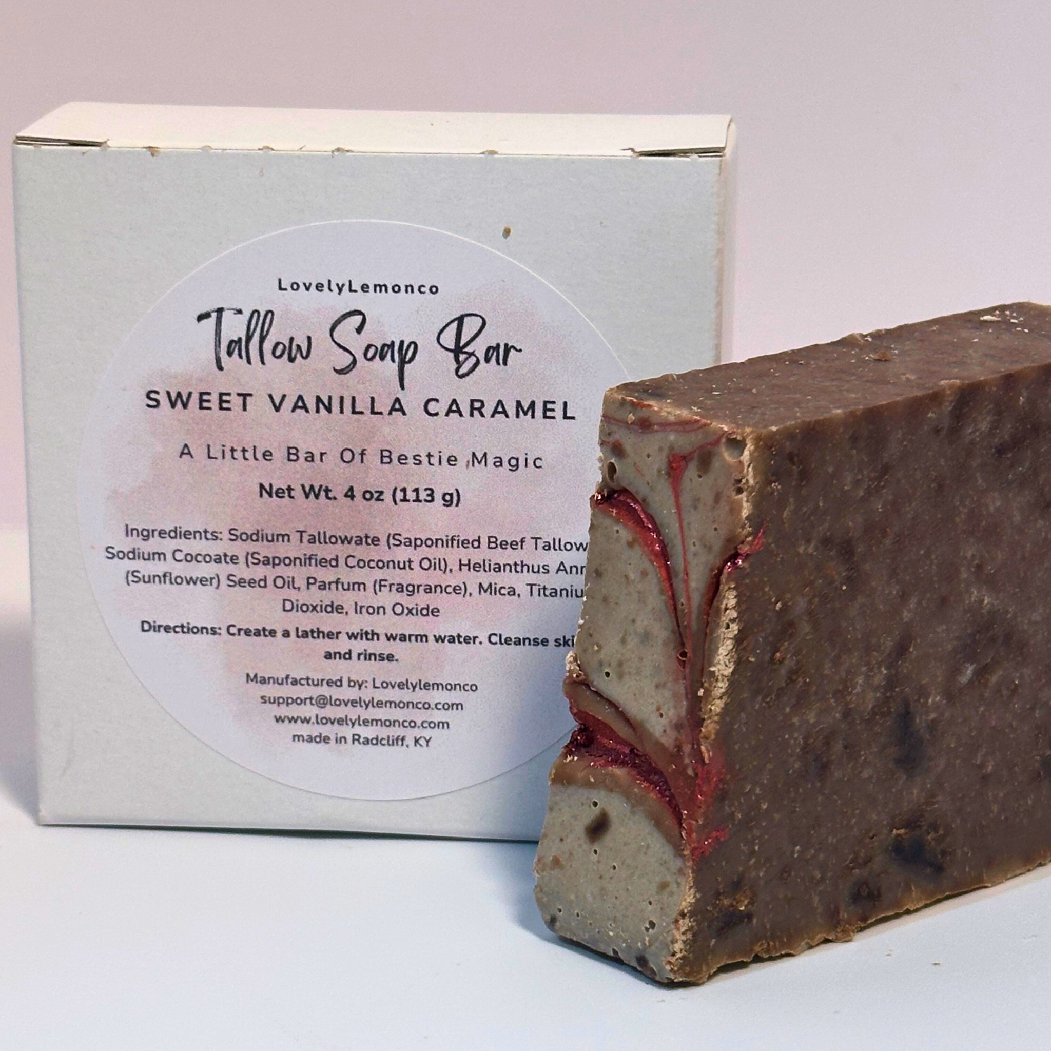 Sweet Vanilla Caramel Tallow Soap Bar